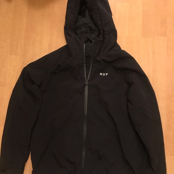 Huf Jackets \u0026 Coats | Mens Huf Black Windbreaker Hoodie Jacket S | Color: Black | Size: S | Julieccaatt's Closet